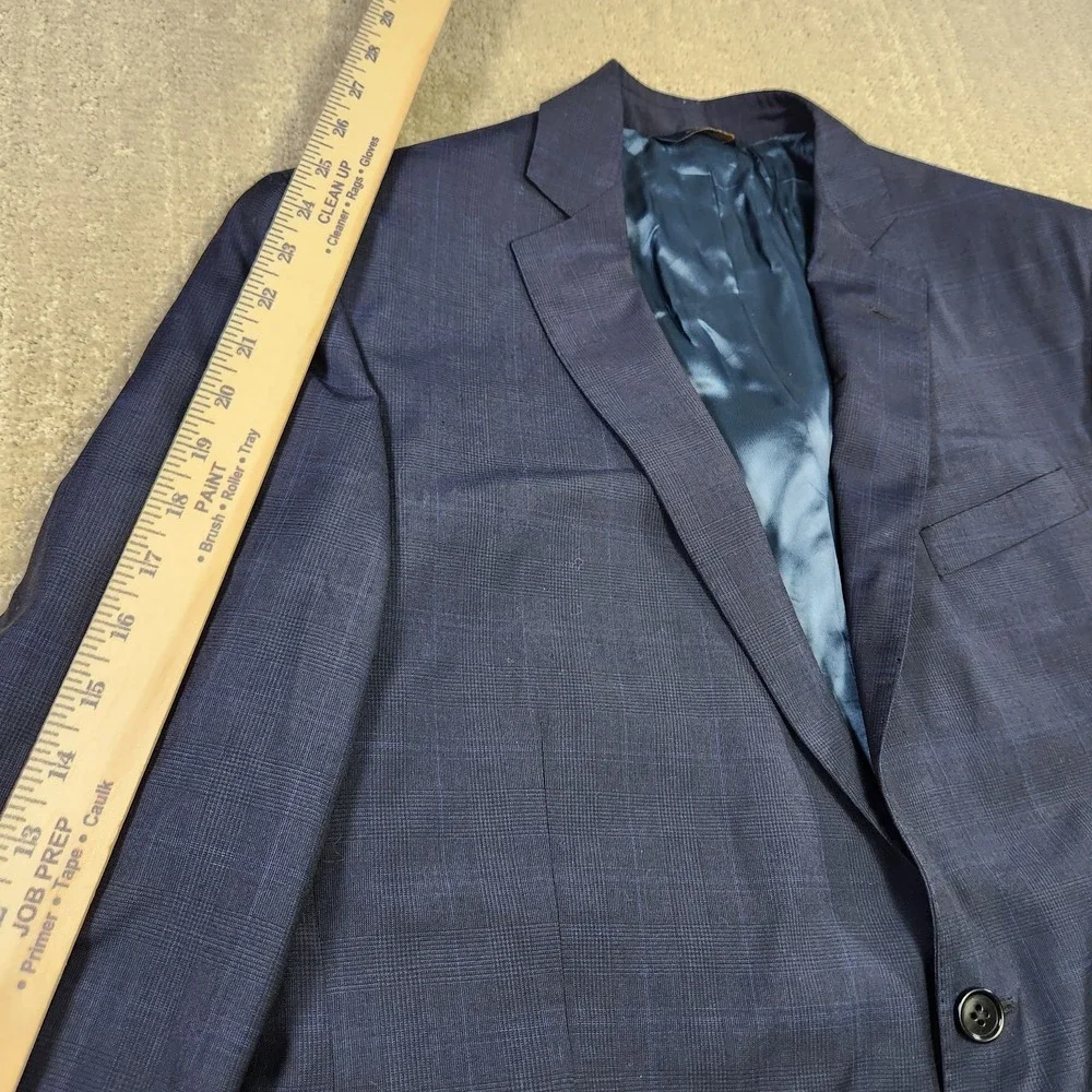 Brooks‎ Brothers Blazer Men 44R Blue Plaid Tollegno Wool Regent Fit *READ